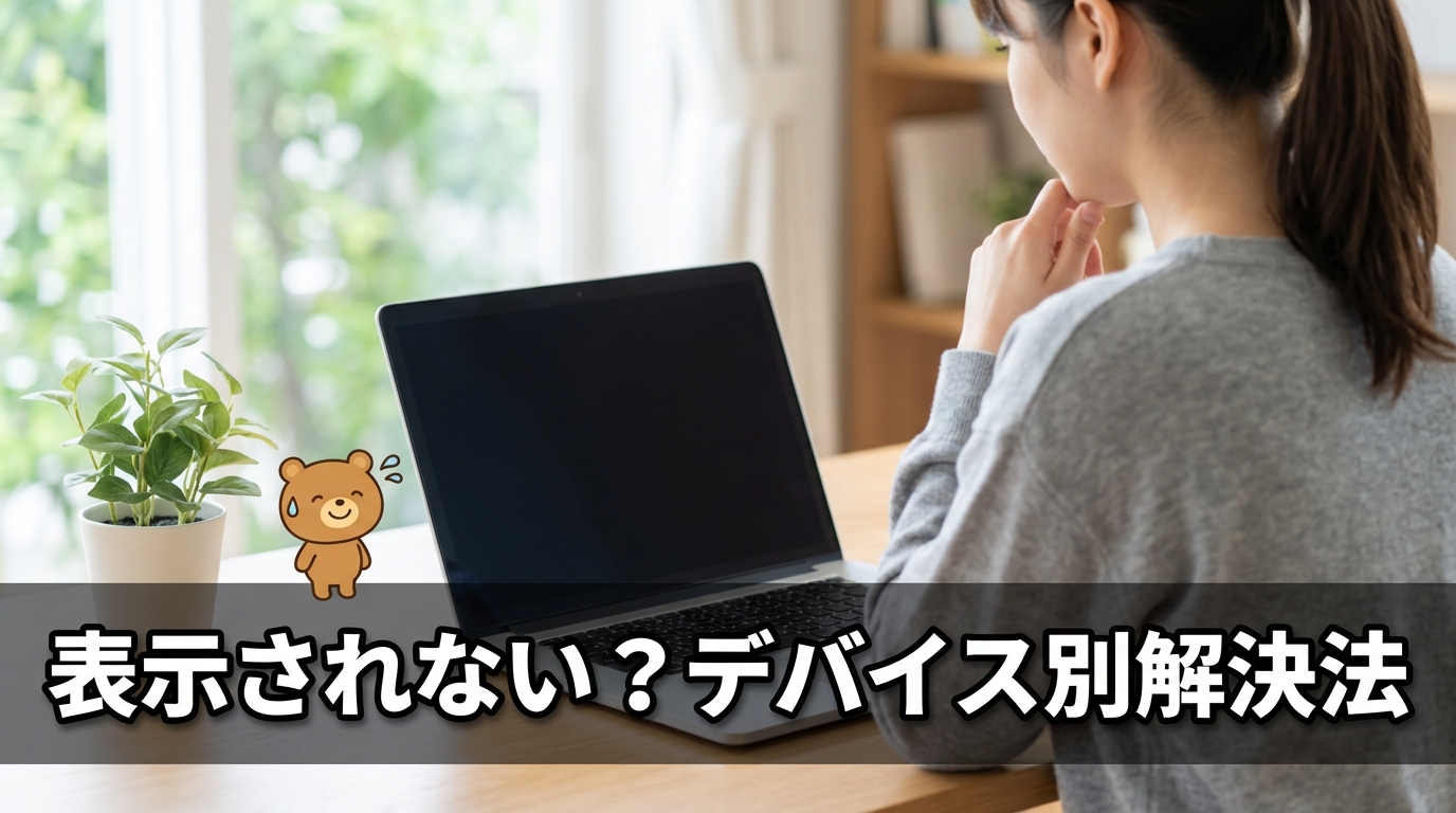 デバイス別のやり方と表示されない対策