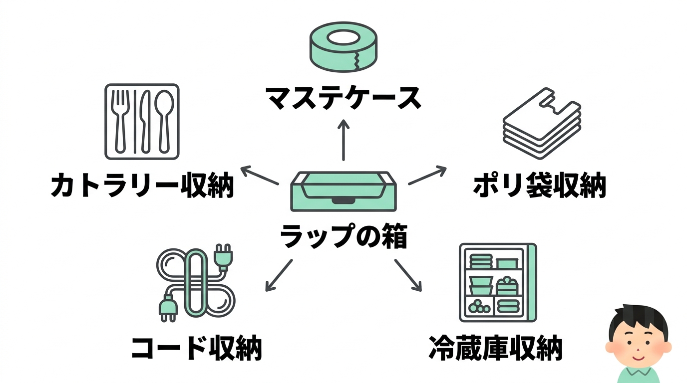 ラップの空き箱を再利用した収納術5選