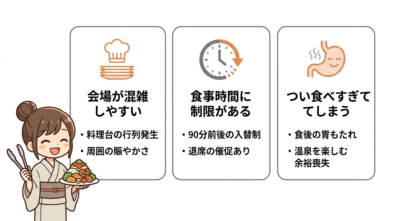 バイキング形式の宿泊プランで注意したい3つのデメリット