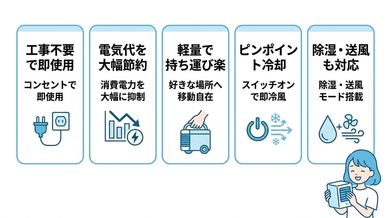 使って実感した小型クーラーの5つのメリット