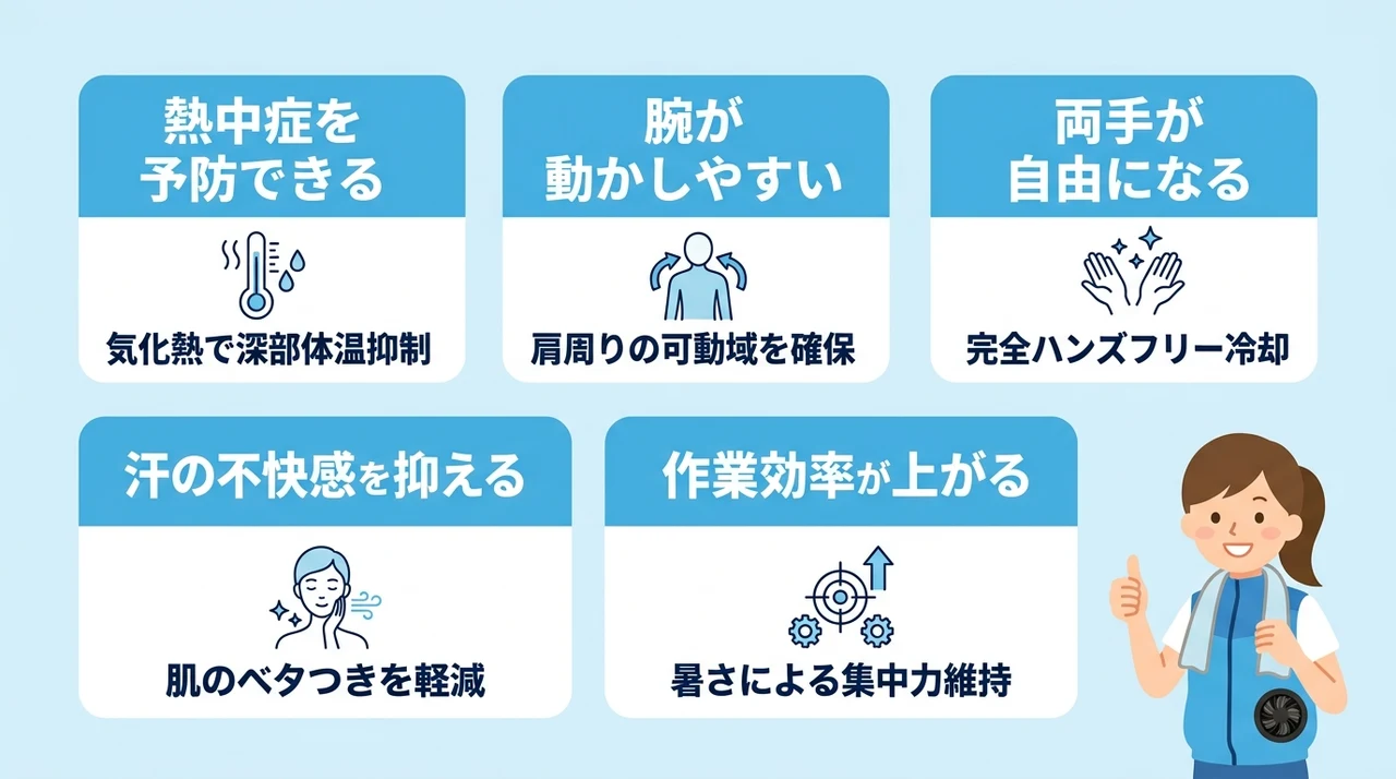 猛暑を乗り切る空冷ベスト導入のメリット5つ